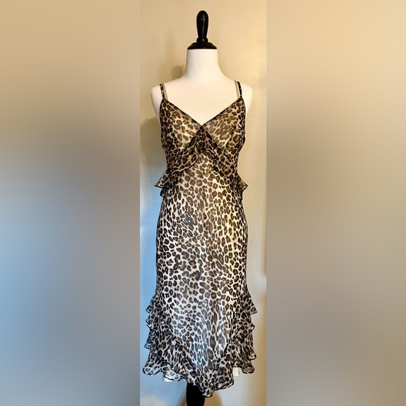 Victoria's Secret Dresses & Skirts - NWOT. Victoria’s Secret Embellished Ruffle Leopard Slip Dress. Size M.